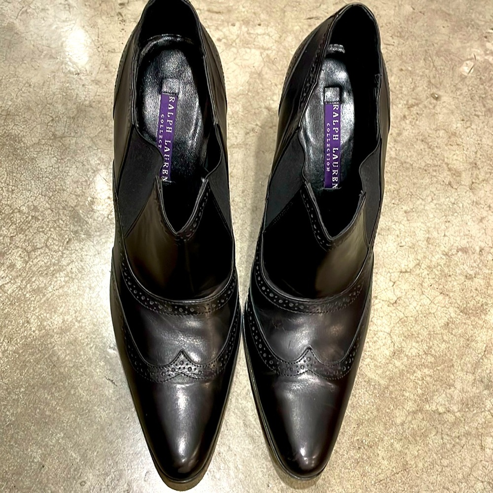Ralph Lauren Collection Black Brogue style Booties